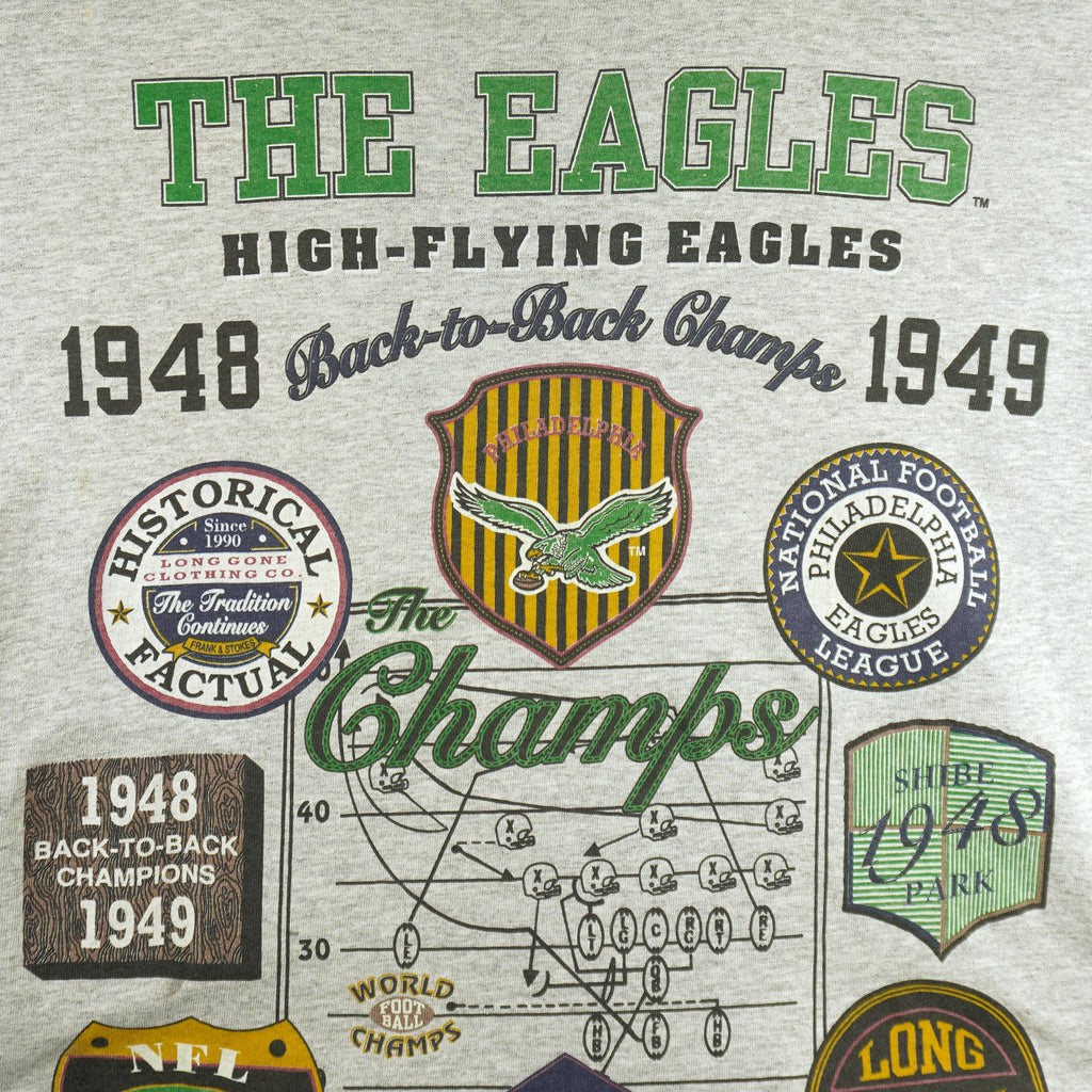 NFL (Long Gone) - Philadelphia Eagles World Champions T-Shirt 1992 Large Vintage Retro Football