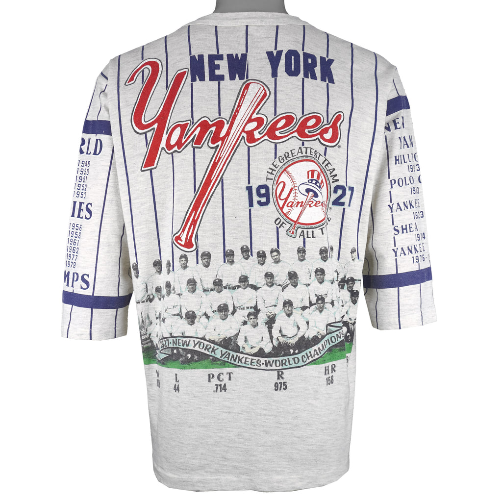 MLB (Long Gone) - Yankees, The Greatest Team Of All Time T-Shirt 1990 Large Vintage Retro Baseball