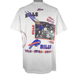 NFL (Salem) - Grey Buffalo Bills, Aerial Assault T-Shirt 1991 Large Vintage Retro Football