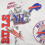 NFL (Salem) - Grey Buffalo Bills, Aerial Assault T-Shirt 1991 Large Vintage Retro Football