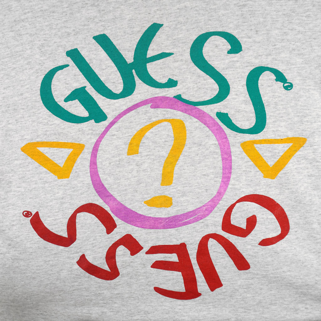 Guess - Grey Guess Single Stitch T-Shirt 1990s Medium Vintage Retro