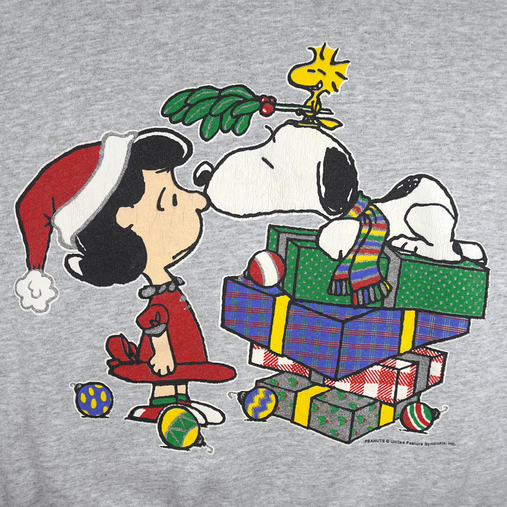 Vintage (Peanuts) - Snoopy, Lucy & Woodstock Christmas Turtleneck Sweatshirt 1990s Medium