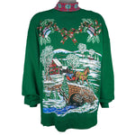 Vintage (Holiday Time) - Winter Woodland Holiday Turtleneck Sweatshirt 1995 X-Large