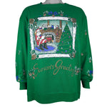 Vintage (Holiday Time) - Santa Claus "Season Greetings" Sweatshirt 1990s Large vintage retro