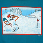 Vintage - Snowman Playing Golf Crew Neck Sweatshirt 1990s X-Large Vintage Retro