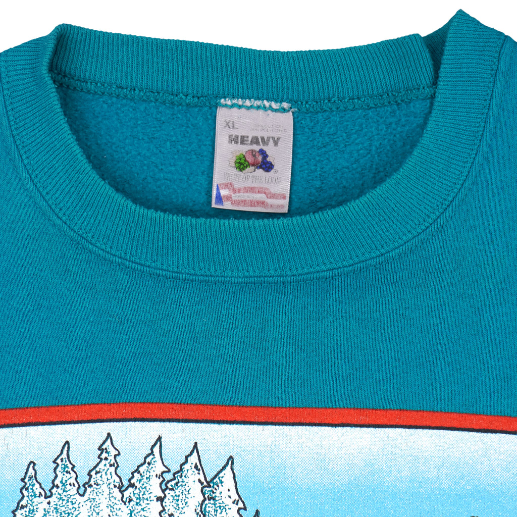 Vintage - Snowman Playing Golf Crew Neck Sweatshirt 1990s X-Large Vintage Retro