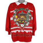 Vintage (Nutcracker Plus Size) - Christmas Wreath Crew Neck Sweatshirt 1990s XX-Large