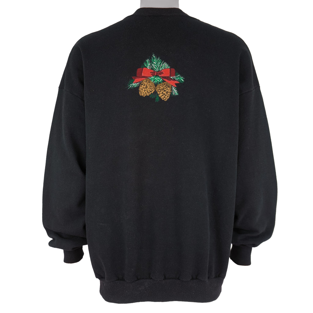 Vintage (Jerzees) - Cardinals in Snowy Pine Scene Crew Neck Sweatshirt 1990s XX-Large vintage retro