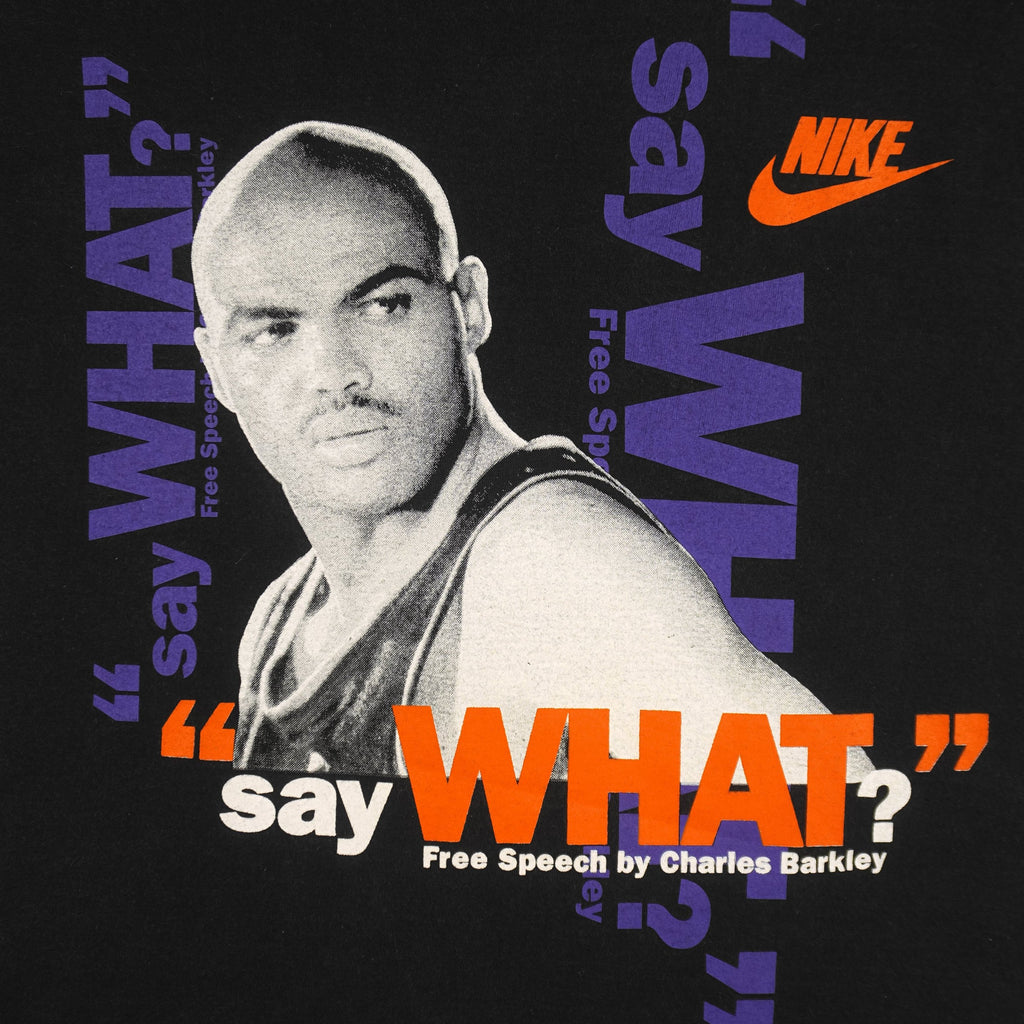 Nike - Charles Barkley, Free Speech T-Shirt 1990s Large Vintage Retro