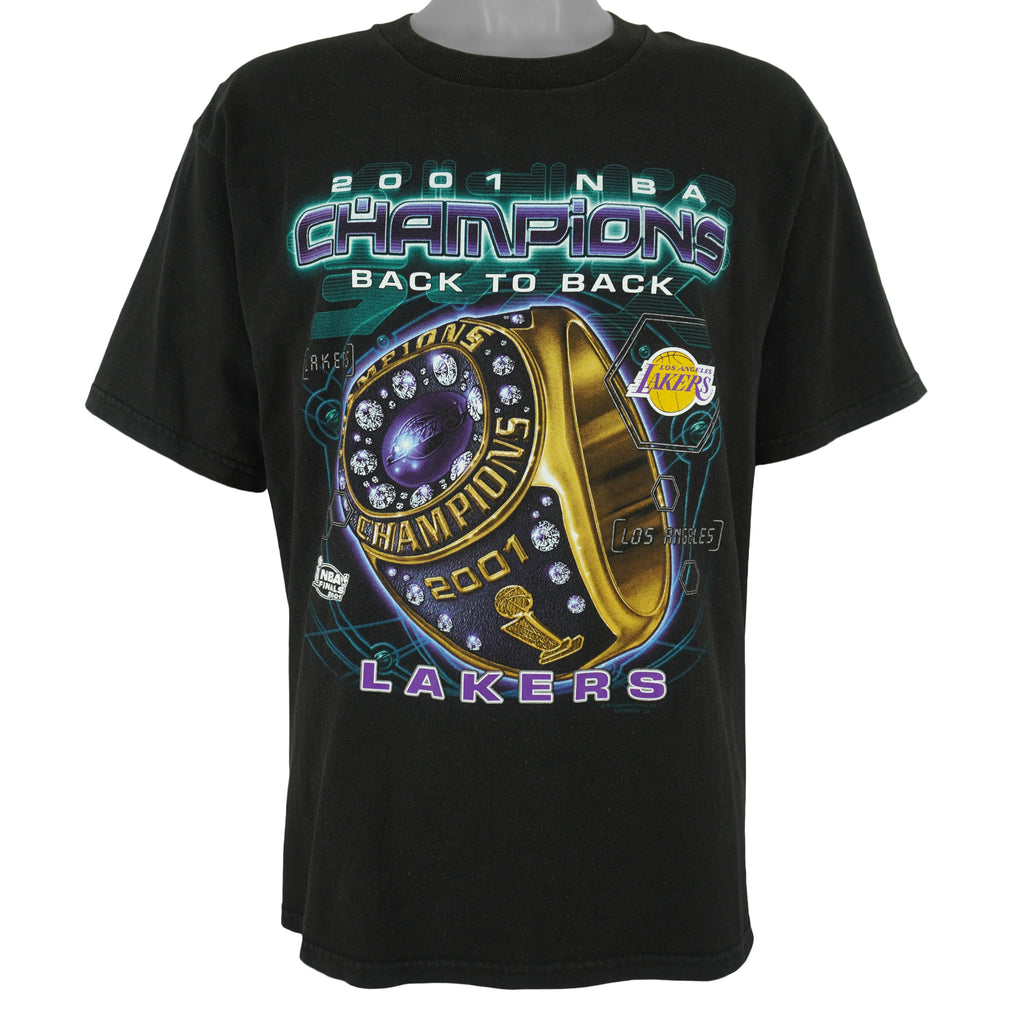 NBA - Los Angeles Lakers Back To Back Champions T-Shirt 2001 Large Vintage Retro Basketball