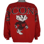 NCAA (Fruit Of The Loom) - Wisconsin Badgers Crew Neck Sweatshirt 1990s X-Large