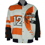 NFL (Campri) - Cincinnati Bengals All Over Print Varsity Jacket 1990s Large Vintage Retro Football