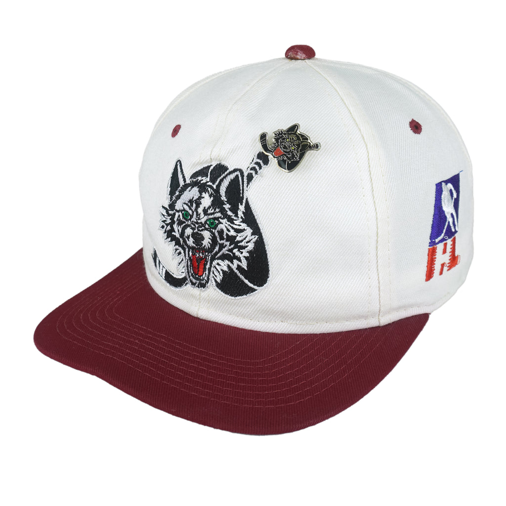 NHL - Chicago Wolves Embroidered Snapback Hat 1990s OSFA Vintage Retro Hockey