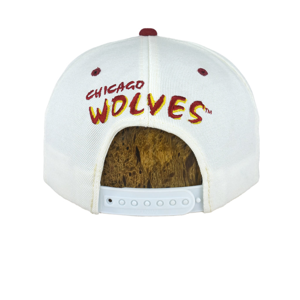 NHL - Chicago Wolves Embroidered Snapback Hat 1990s OSFA Vintage Retro Hockey