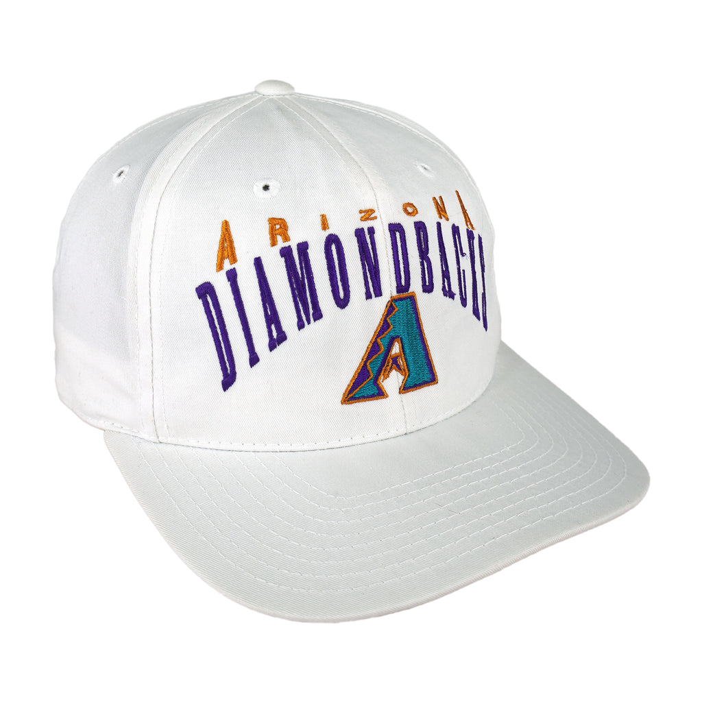 MLB - White Arizona Diamondbacks Snapback Hat 1990s OSFA Vintage Retro Baseball