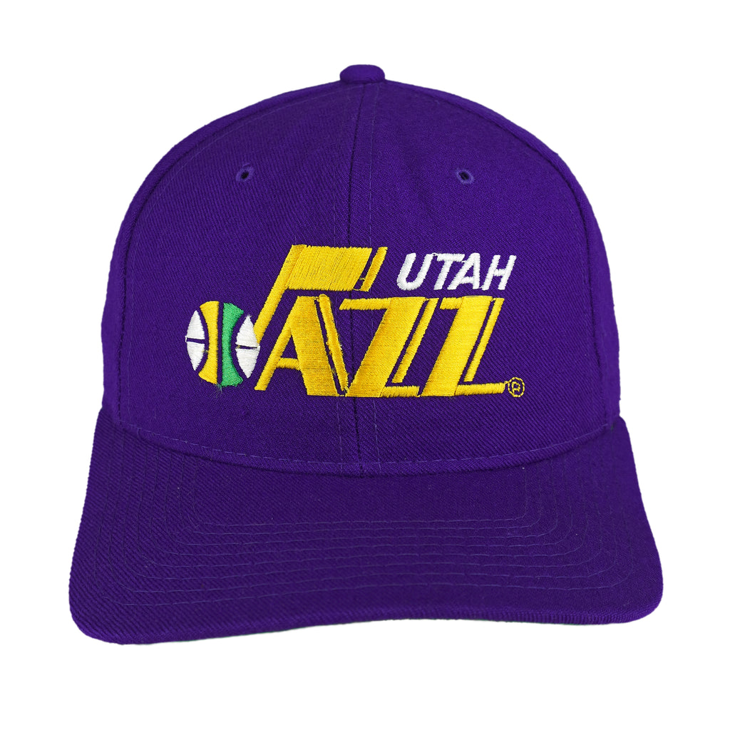 Starter (The Natural) - NBA Utah Jazz Spell-Out Snapback Hat 1990s OSFA Vintage Retro Basketball