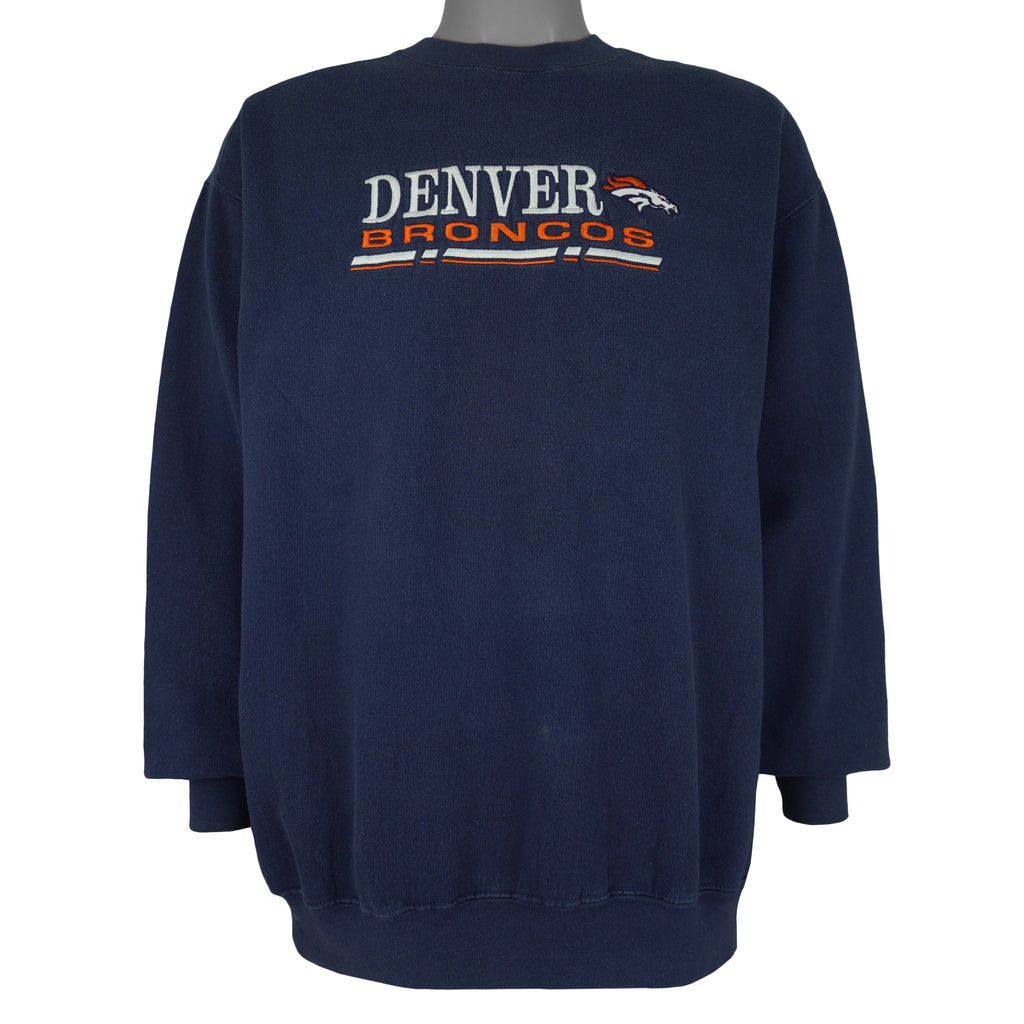 NFL - Denver Broncos Crew Neck Sweatshirt 2000s Large Vintage Retro Football