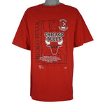 NBA (Nutmeg) - Chicago Bulls Basketball Court Single Stitch T-Shirt 1990s X-Large