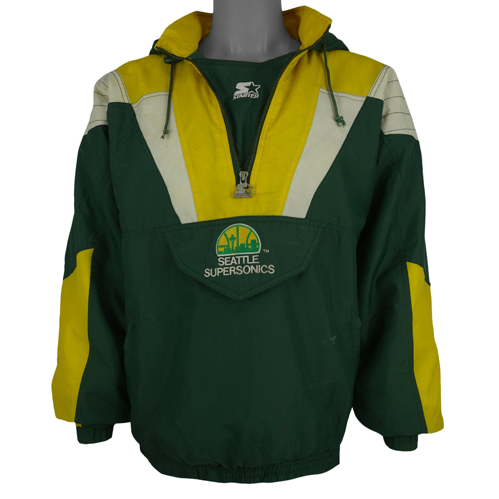 Starter - Seattle Super Sonics Big Logo Windbreaker 1990s X-Large Vintage Retro Basketball