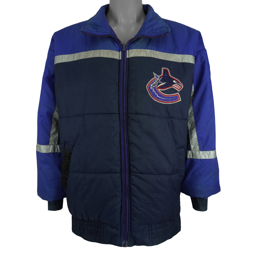 NHL (Pro Player) - Vancouver Canucks Reversible Jacket 1990s Large Vintage Retro Hockey