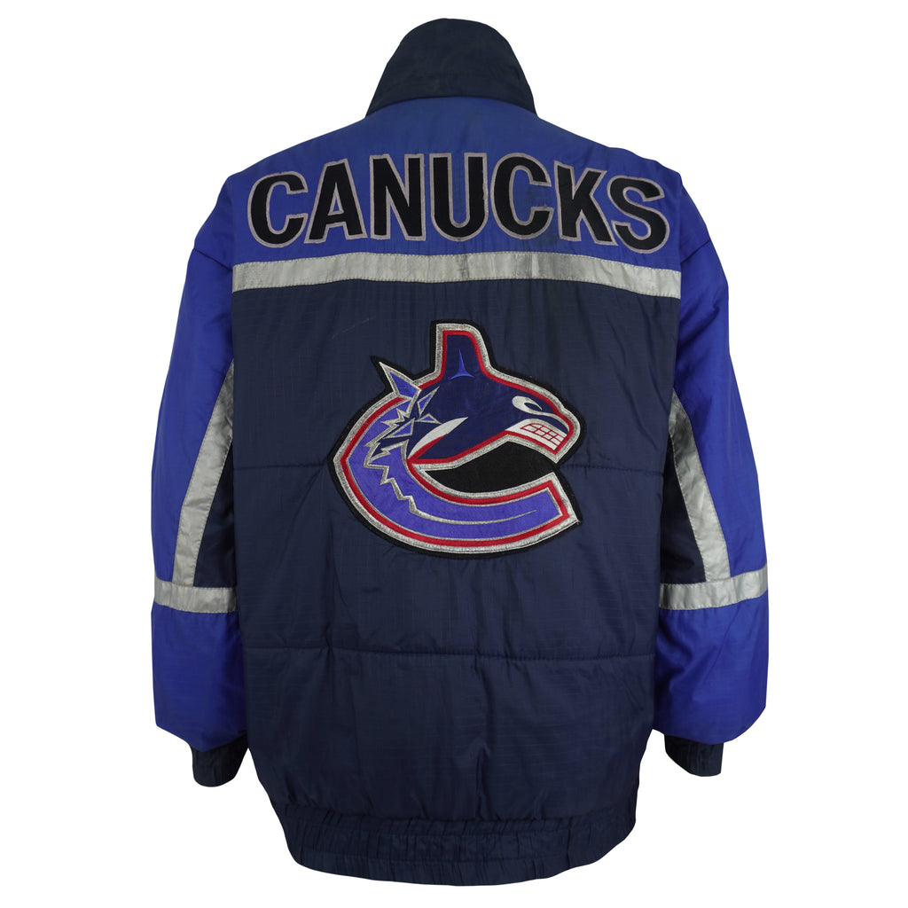 NHL (Pro Player) - Vancouver Canucks Reversible Jacket 1990s Large Vintage Retro Hockey