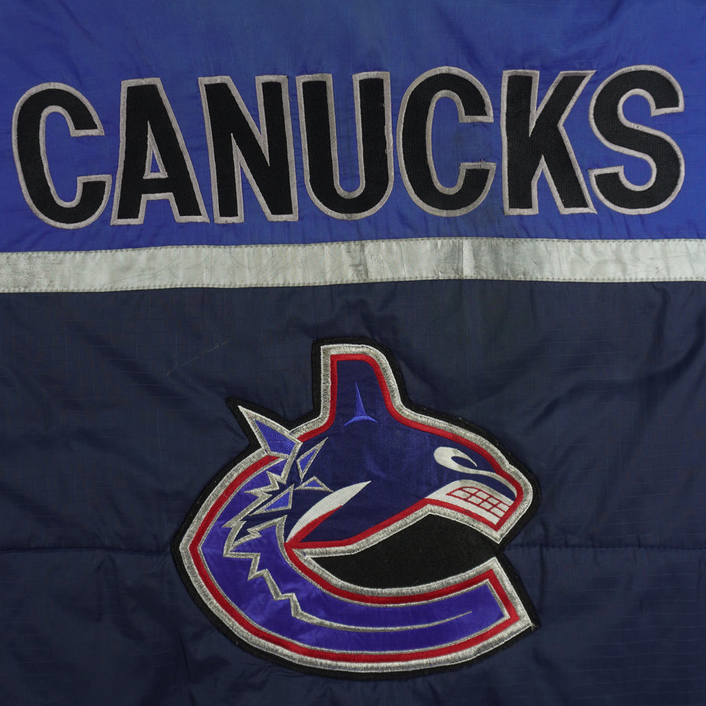 NHL (Pro Player) - Vancouver Canucks Reversible Jacket 1990s Large Vintage Retro Hockey