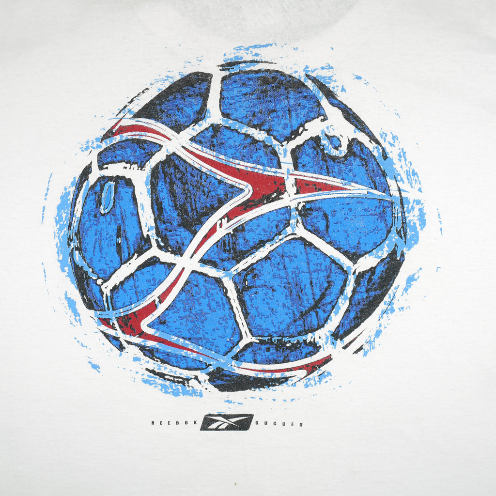 Reebok - Soccer Big Logo Single Stitch T-Shirt 1990s XX-Large Vintage Retro