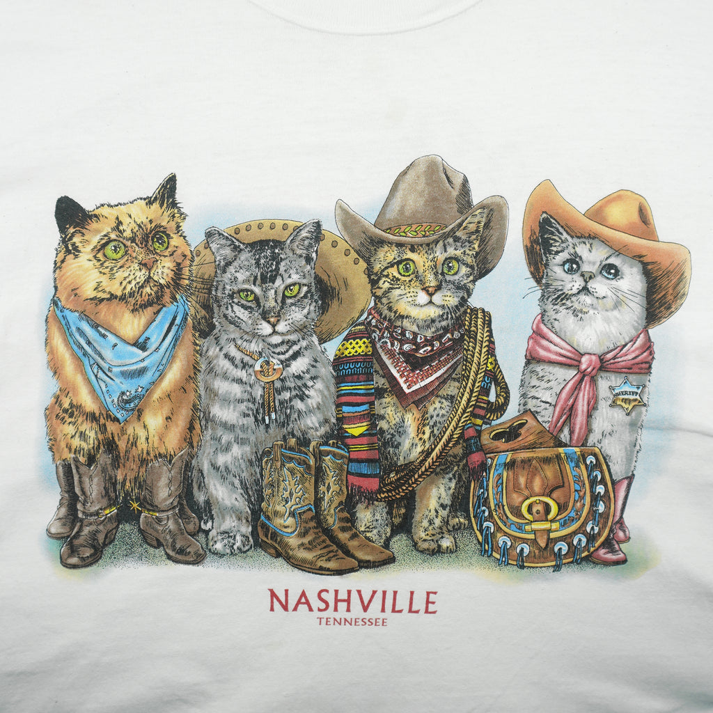 Vintage (Anvil) - Cowboy Cats Nashville Tennessee T-Shirt 1980s X-Large Vintage Retro