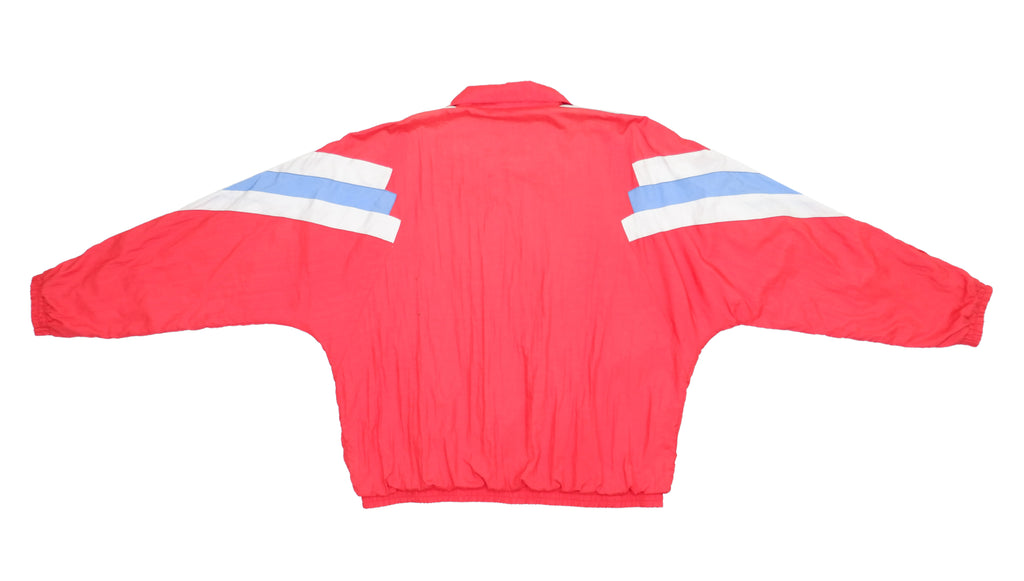 Adidas - Red Stripes Windbreaker 1990s X-Large Vintage Retro