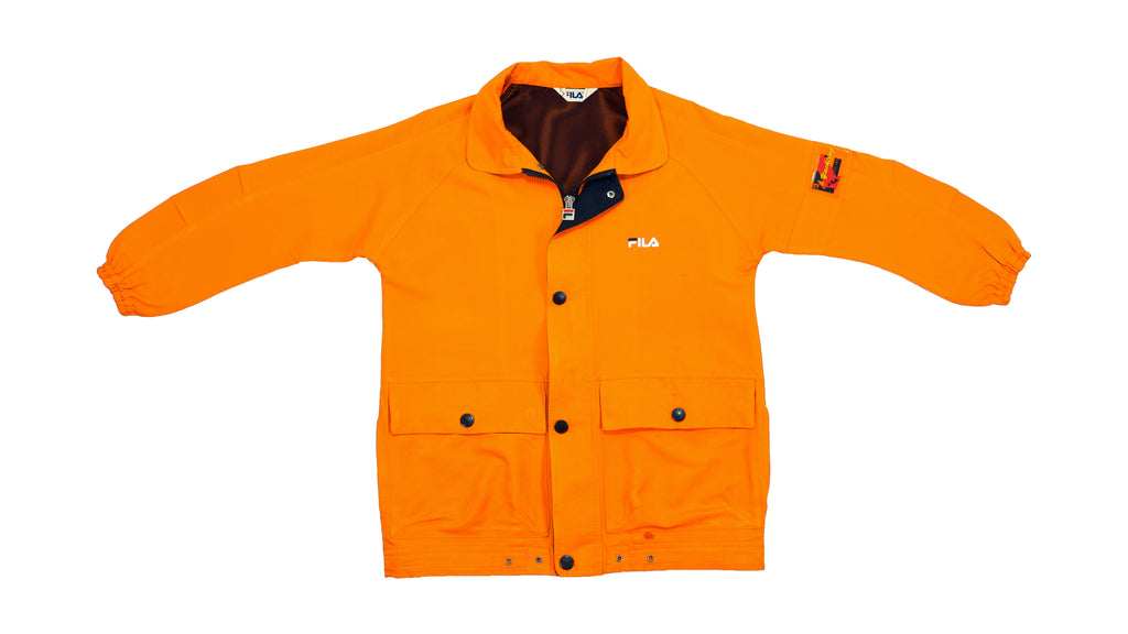 FILA - Orange Windbreaker 1990s Medium Vintage Retro