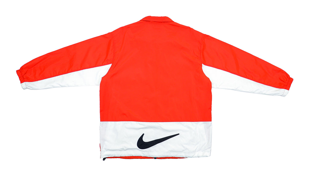 Nike - Red & White Big Logo Windbreaker 1990s Large Vintage Retro