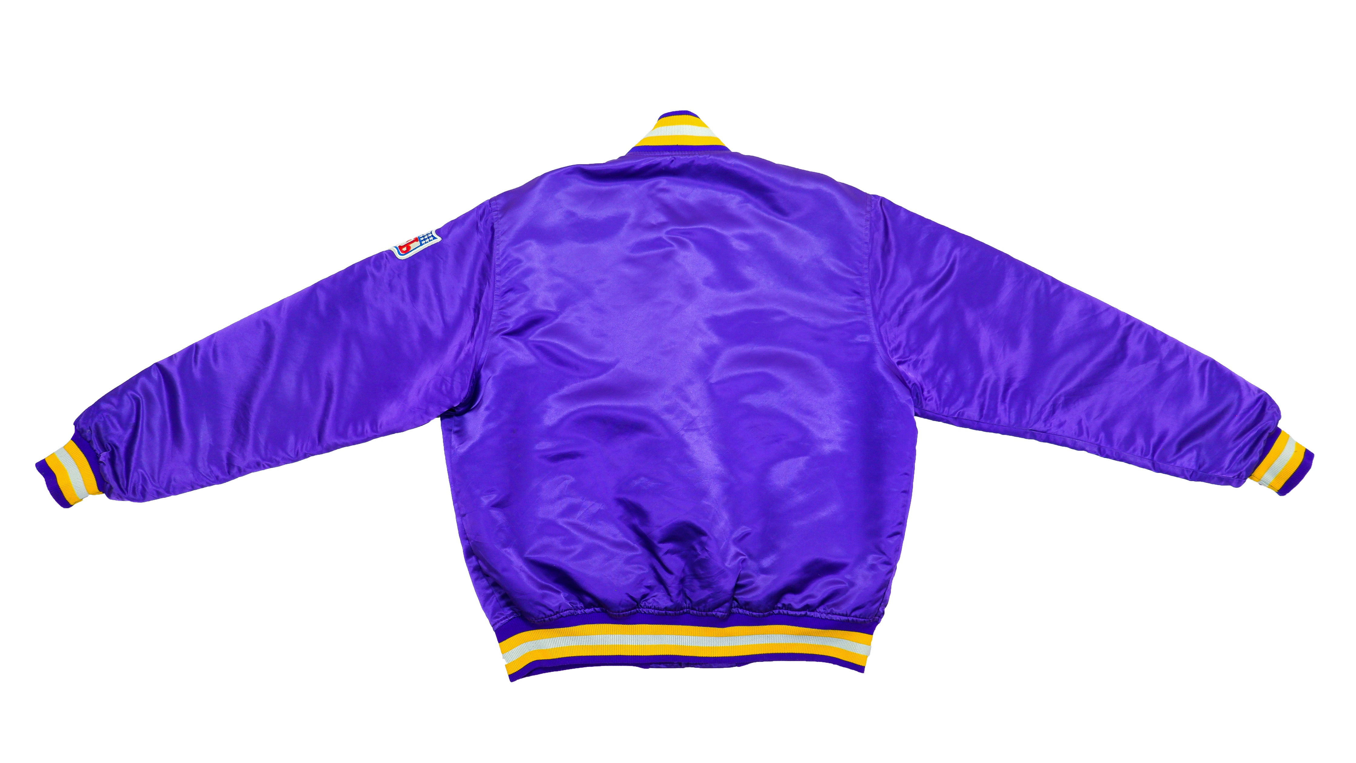 90s Minnesota Vikings Purple Bomber Satin Jacket