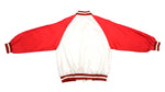 Playboy - White & Red Satin Bomber Jacket 1990s Medium Vintage Retro