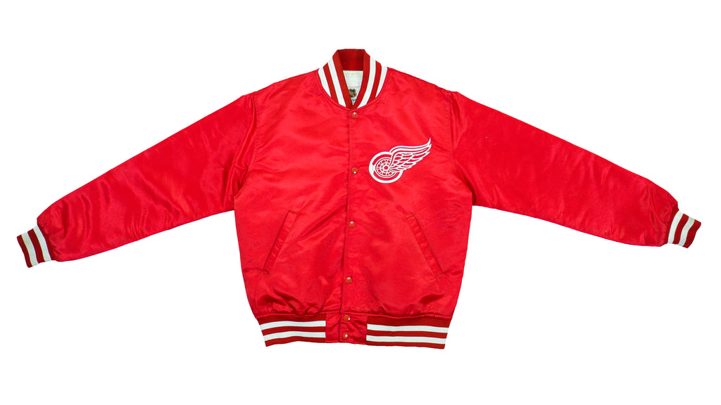 Starter - Detroit Red Wings Satin Bomber Jacket 1990s Medium Vintage Retro Hockey