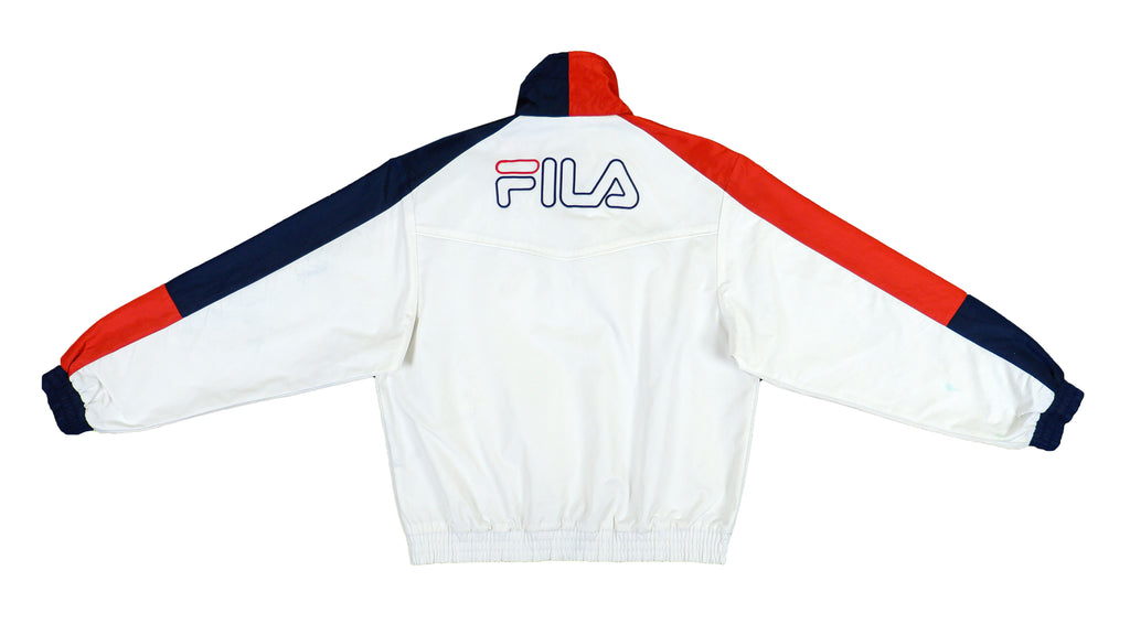 FILA - White Spell-Out Windbreaker 1990s Small Vintage Retro