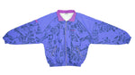 Reebok - Light Purple Patterned Windbreaker 1990s X-Large Vintage Retro