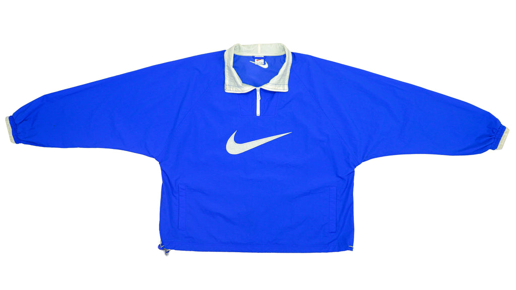 Nike - Blue Big Logo 1/4 Zip Pullover 1990s XX-Large Vintage Retro