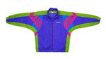 Adidas - Blue, Green and Pink Colorblock Windbreaker Track 1990s Large Vintage Retro