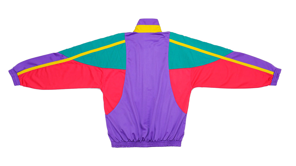 Puma - Purple, Red & Green Colorblock Track Jacket 1990s Medium Vintage Retro