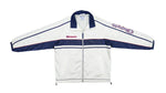 Champion - White with Blue Spell-Out Windbreaker 1990s Large