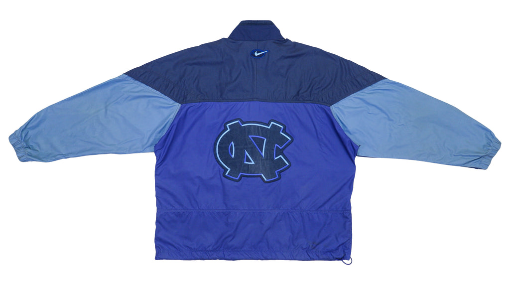 Nike - North Carolina Blue Colorblock 1/4 Zip Windbreaker 1990s X-Large Vintage Retro