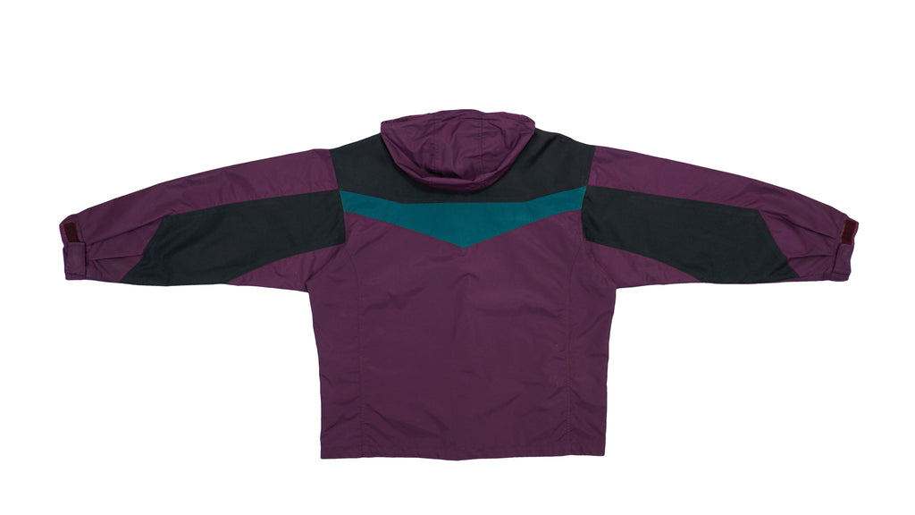 Columbia - Purple Hooded Windbreaker 1990s X-Large Vintage Retro