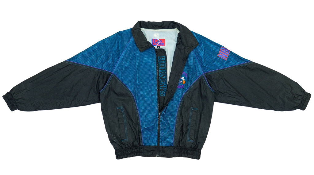 NBA (Pro Player) - Charlotte Hornets Spell-Out Mesh Bomber 1990s Large Vintage Retro Basketball