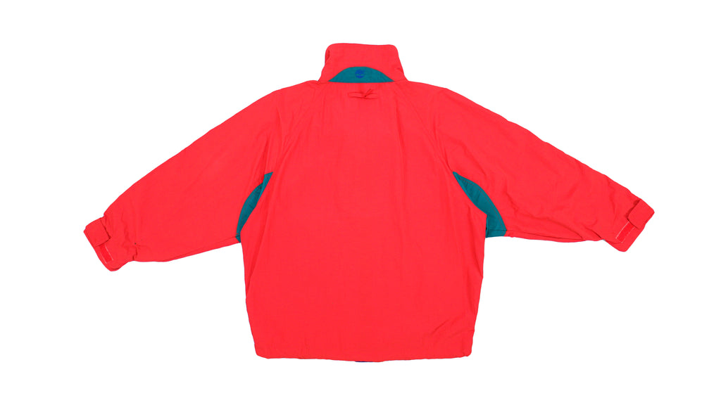 Timberland - Red with Green Windbreaker 1990s Large Vintage Retro