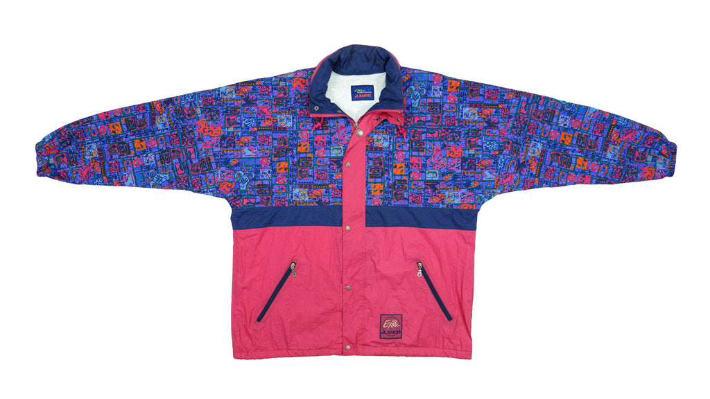 Vintage (Jeantex) - Red & Blue Patterned Jacket 1990s X-Large Vintage Retro