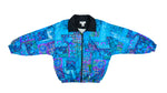 Vintage (Slade) - Blue & Black Patterned Windbreaker 1990s Large Vintage Retro