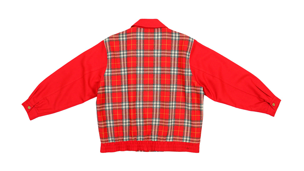 Vintage (Arnold Palmer) - Red Checkered Bomber Jacket 1990s Medium Vintage Retro