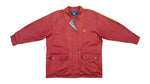 Burberry - Red Harrington Long Jacket Large Vintage Retro