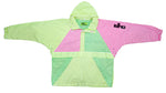 Vintage (Elho) - Yellow & Green & Pink Striped 1/4 Zip Windbreaker 1990s XX-Large