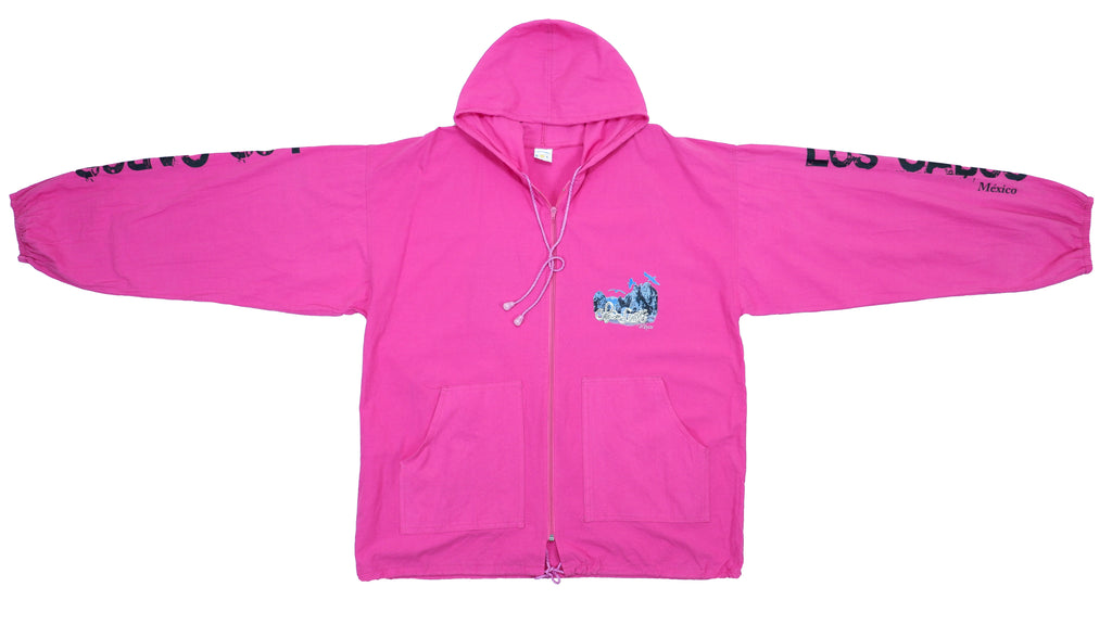 Retro Vintage - Los Cabos Pink Windbreaker 1990s X-Large